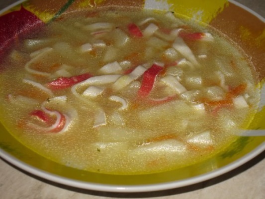 Рецепт супа из крабовых палочек